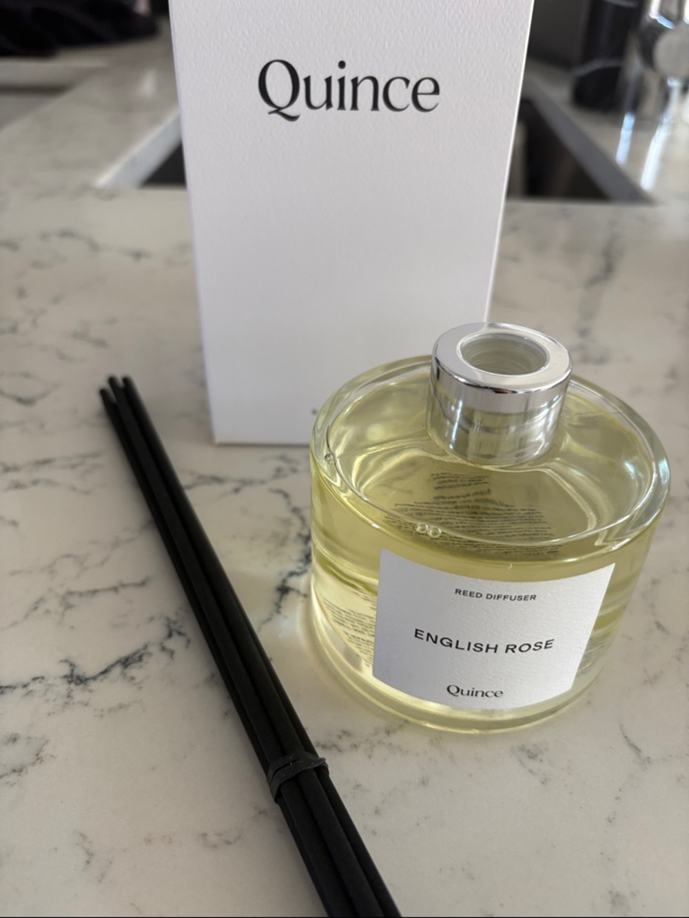 Quince Reed Diffuser Box - White with Black Text